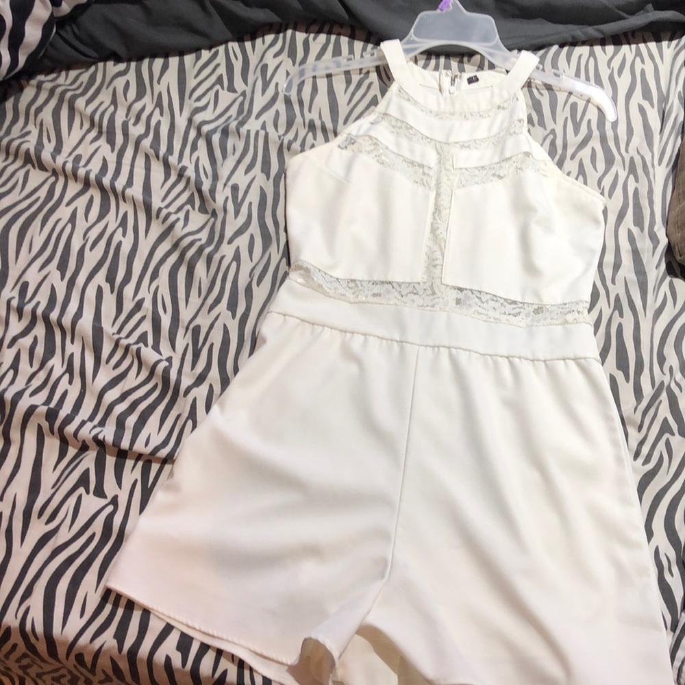 White dress with shorts